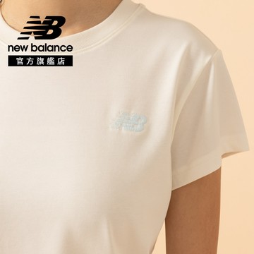 [New Balance]簡約LOGO短袖上衣_女性_米杏色_WT61Y1J1CIC