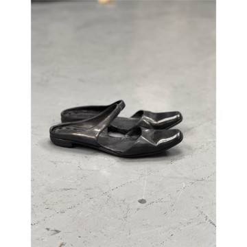 羊皮版~復古一腳蹬平底穆勒鞋包頭半拖鞋女夏季外穿一字低跟涼拖