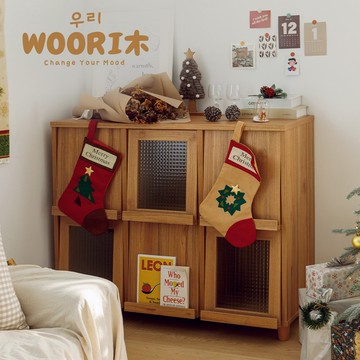 WOORI木 六門書報收納櫃