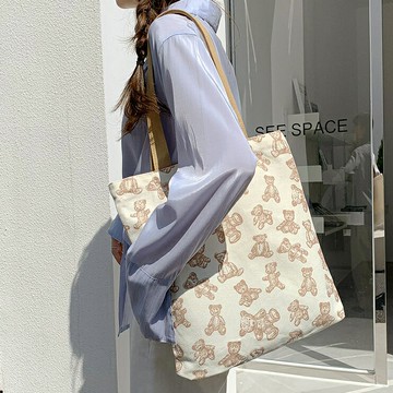 單肩帆布包女學生上課通勤大容量小眾設計休閑拉鏈手提袋書包袋潮【步行者戶外生活館】