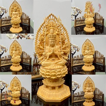 【祥瑞閣】檜木木雕八大守護神供奉佛十二生肖本命佛背光阿彌陀佛不動明王木雕千手觀音木雕 18/28cm本命年吉祥物工藝禮