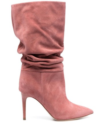 Paris Texas - 90mm heeled suede boots - women - Calf Suede/Calf Leather/Calf Leather - 39 - Pink