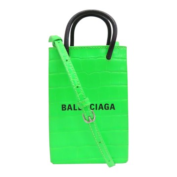 【二手名牌BRAND OFF】BALENCIAGA 巴黎世家 綠色 皮革 兩用包 593826