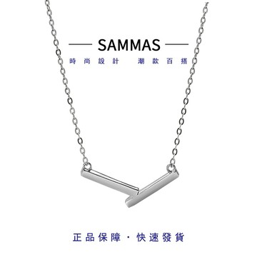 【SAMMAS】純銀 項錬 輕奢 幾何 方條 項鍊女 s925 銀抗過敏 項鏈 鎖骨項錬 項鍊女 生日禮物 情人節 禮物