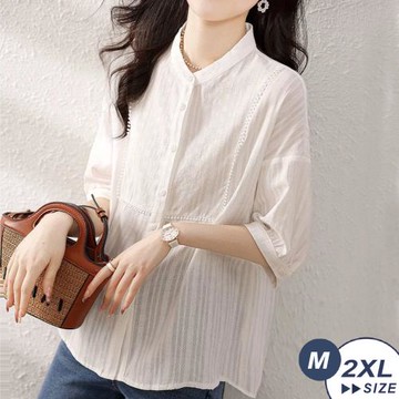 【 LANNI 藍尼】★氣質減齡百搭上班通勤襯衫 (開衫/圓領/短袖)