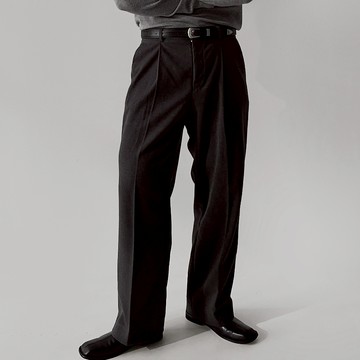 正韓日常內拉絨單摺直筒半寬休閒長褲 5色 YUPPIE 預購商品 1223