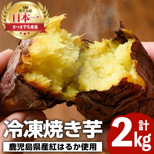 akune-2-56 鹿児島県産さつまいも紅はるか使用の冷凍焼き芋(計2kg) 国産 九州産 特産品 熟成 さつまいも サツマイモ 薩摩芋 紅はるか 焼き芋 焼芋 やきいも 冷凍2-56