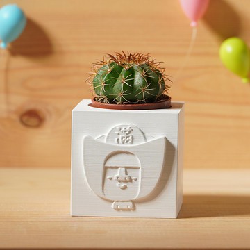 元寶摩艾 | 多肉植物水泥盆栽 | 辦公室療癒小物 客製化禮物