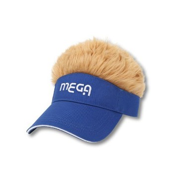 【海夫健康生活館】MEGA GOLF 防寒&造型 日本款潮流假髮帽 藍帽金髮(MG-201)
