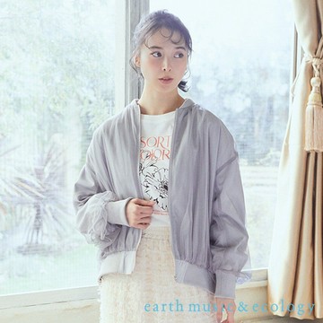 earth music&ecology 薄紗層次拼接MA-1夾克外套(01000003600)