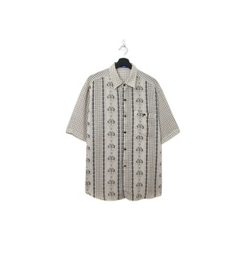 Back to Green- 袖花襯衫 絲滑質感成穩圖騰 sf-07vintage shirt