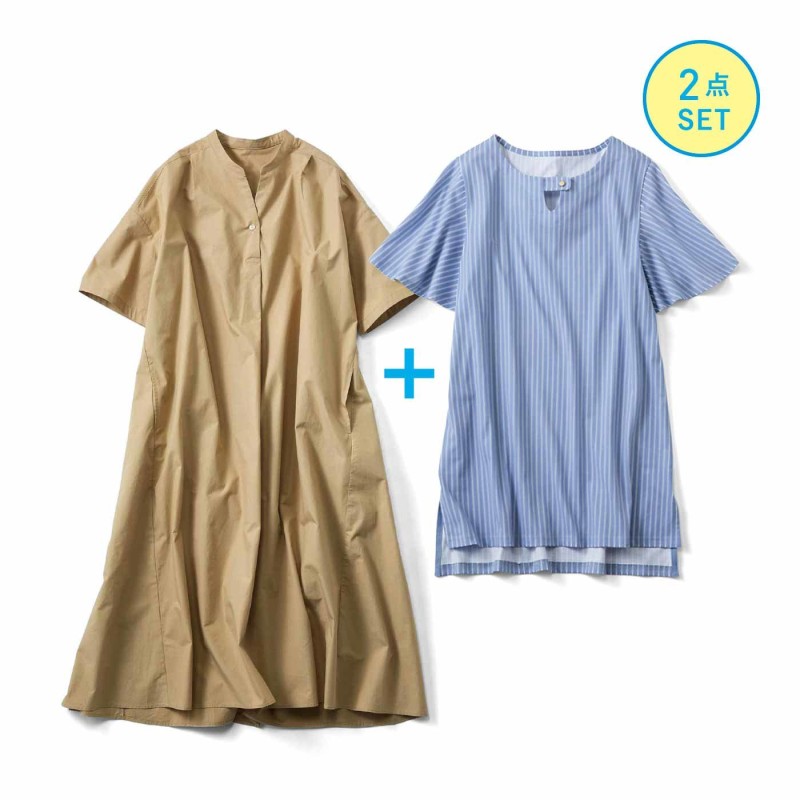 華奢見えアピール 夏のワンピチュニック2枚セット Live In Comfort フェリシモ Felissimo 通販 Lineポイント最大1 0 Get Lineショッピング