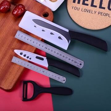 陶瓷刀水果刀三件套裝菜刀黒刃全套廚房刀具氧化鋯刀具兒童輔食
