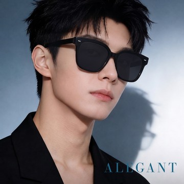 ALEGANT月牙黑韓版中性貓眼方框墨鏡│UV400太陽眼鏡│日不落城市光點