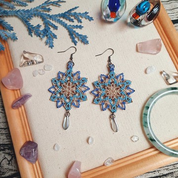 E054-手工編織曼陀羅花系列耳環