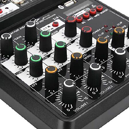 Dilwe Mini Audio Mixer, USB Audio Compact Mixer, DSP Mixing Console Mixer Sound Channel with Sound Board for PC Recording Singing