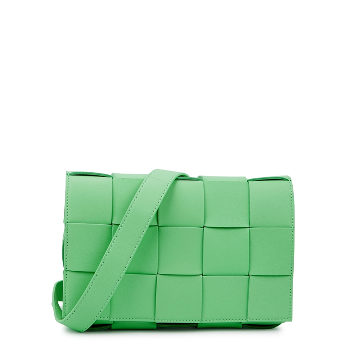 Bottega Veneta Cassette Intrecciato Mint Leather Cross-body Bag