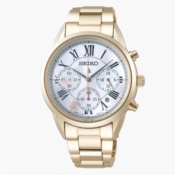 SEIKO精工 LUKIA【廣告款】太陽能三眼計時腕錶 V175-0EX0G/SSC822J1