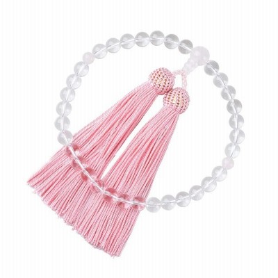数珠 女性用 本水晶 ローズクォーツ 数珠袋付き 7mmタイプ 正絹房 略式 葬式 法事 葬儀 念誦 じゅず 紅水晶 天然石 ピンク かわいい 桃色 通販 Lineポイント最大get Lineショッピング