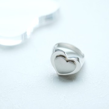雙心造型戒指 925銀