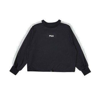 FILA KIDS 女童長袖圓領T恤-黑色 5TEZ-8318-BK