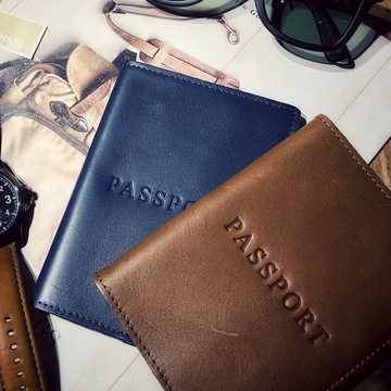 美國百分百【全新真品】J Crew 護照夾 護照套 證件夾 卡片夾 車票夾 票卡夾 旅行 禮物 深藍/咖啡色 F393 女神手袋