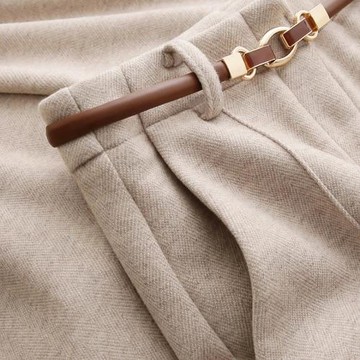 跟商場柜上一毛一樣~好穿到不可思議~直筒加厚保暖羊毛呢長褲女冬