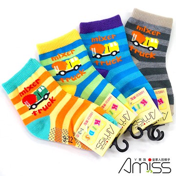 AMISS造型止滑童襪【4雙組】1-3歲/3-6歲/6-9歲/9-12歲寶寶襪-C407