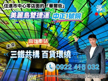 實登開價美麗島站中正1號院景觀二房平車｜高雄市前金區中正四路