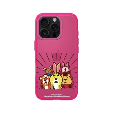 iPhone 16 Pro Clear 粉漾桃 - 迪士尼-小熊維尼 Disney Winnie The Pooh - 插畫家系列(卡娜赫拉) - 嚇一跳