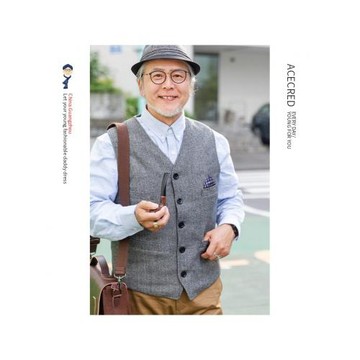 春秋爸爸西裝馬甲男中老年羊毛呢馬夾商務休閑春裝坎肩老人爺爺