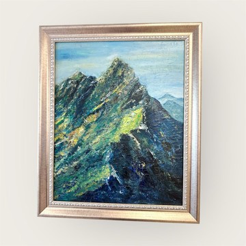 【光之山境系列】寂靜之巔 油彩畫布10P 附框