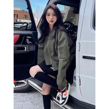 韓國休閑棒球服外套女短款2024春季新款時尚夾克上衣百搭派克服潮