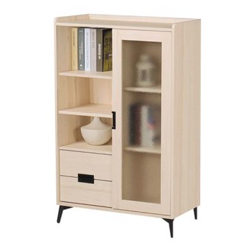 文創集 力格斯2.7尺單門二抽展示櫃-80x40x133cm免組