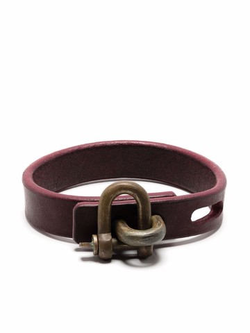 Parts of Four - Restraint-charm bracelet - unisex - Buffalo Leather/Bronze - L - Red