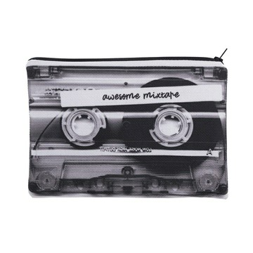 Mix Tape圖個性收納化妝包童年兒時回憶80年代磁帶圖出口歐美外貿