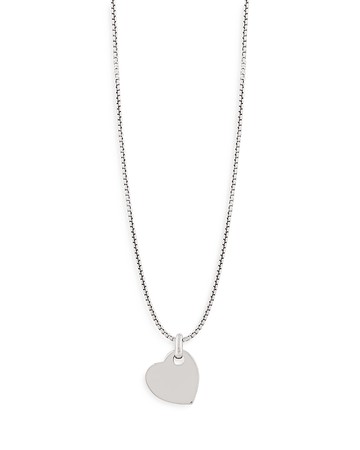 Bloomingdale's Fine Collection Heart Tag Pendant Necklace In Sterling Silver, 18