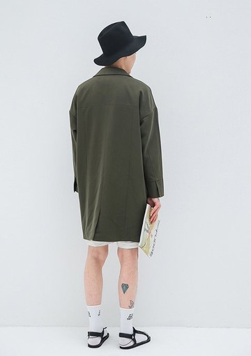 神推!!義大利　長版　大衣　春夏款　　落肩大衣　男