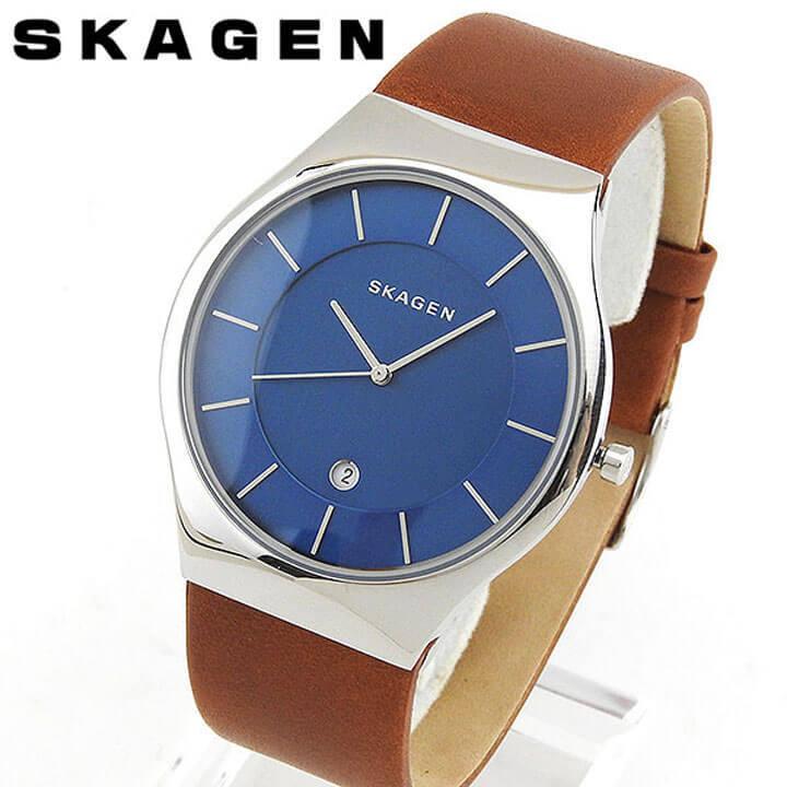 ポイント最大6倍 SKAGEN スカーゲン SKW6160 海外モデル アナログ メンズ 腕時計 青 ネイビー 茶 ブラウン 革バンド レザー |  LINEショッピング