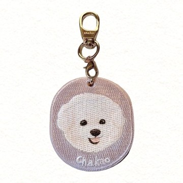 雙面刺繡吊飾-比熊犬