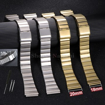 經典不銹鋼錶帶 18 毫米 20 毫米通用錶帶適用於卡西歐 F-91W SGW400 F84 F105/108 A158