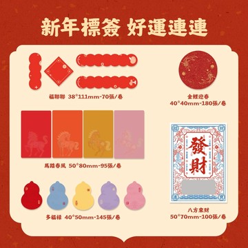精臣B1/B21S/B21pro/B31/B4/春節系列 新年標籤 標籤紙刮刮卡新春馬年 春節柿柿如意貼紙春節標籤打印紙