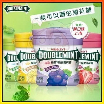 【饞嘴妹】箭牌薄荷糖 清新口氣 綠箭薄荷糖 罐裝 新品葡萄味 綠箭脆皮薄荷糖 檸檬軟心糖 80g 果味薄荷清新口氣糖