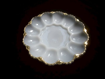 【老時光 OLD-TIME】早期二手牛奶玻璃盤