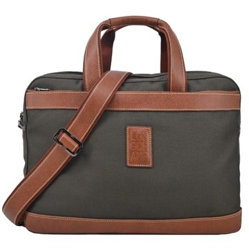 LONGCHAMP BOXFORD系列帆布兩用公事包(大/棕)1487-080-042