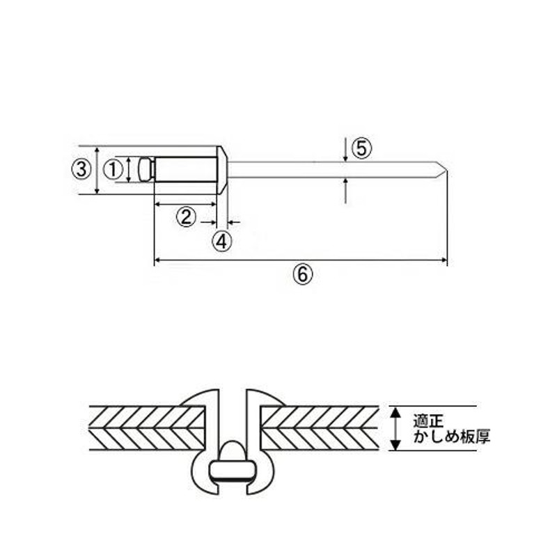 エビ/ロブテックス NTA610 ブラインドリベット(丸頭) 徳用BOX(1000本入