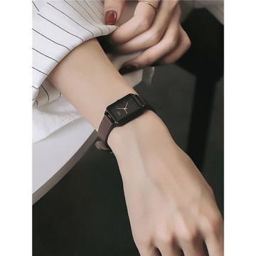 小眾手表女ins風簡約氣質高檔防水學生初高中女款小巧方形真皮表
