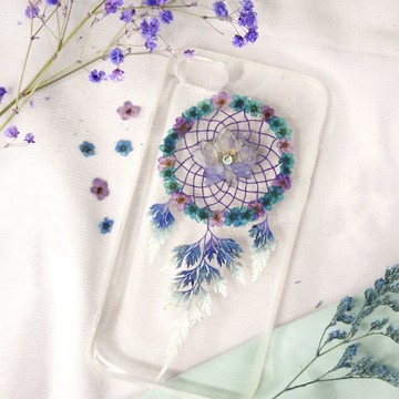 押花捕夢網手機殼 | 藍、紫色