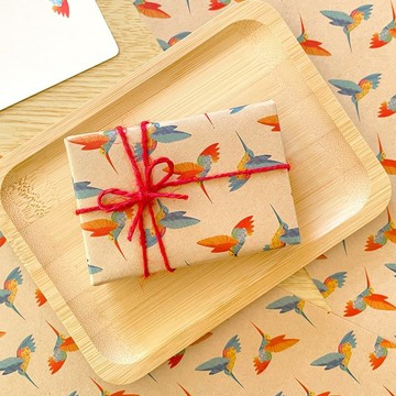 蜂鳥包裝紙〈10 張入〉A4 尺寸 包裝紙 設計紙 書套 動物 鳥類 禮品 生日 祝福