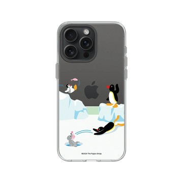iPhone 15 Pro Max Clear 透明 - Pingu 企鵝家族 - 魚的接力賽